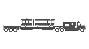 Articulated bus in transport illustration