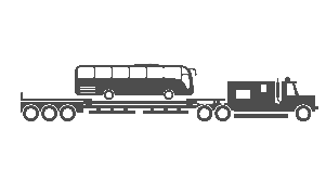 Coach bus being transported illustration