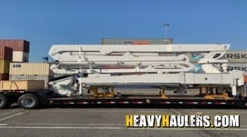 Shipping a 33M concrete boom without chassis from Delaware.