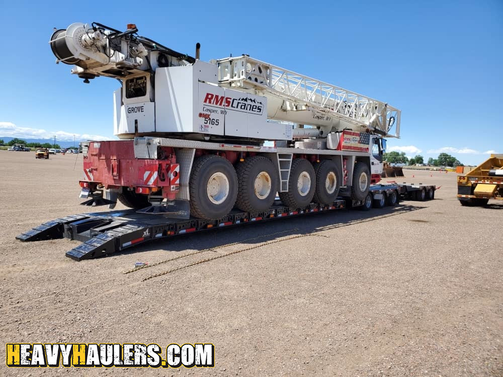 Grove Crane transported on a trailer.