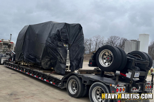 2 CNC Machines transported on a trailer.