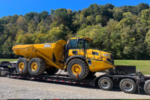 Bell B30E articulated dump truck haul.