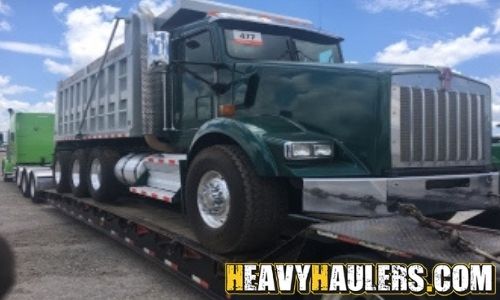 Shipping a dump truck on a hot shot trailer.