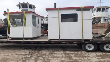 Hauling tugboat pilot houses from Florida.