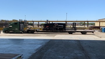 A turret press being transported